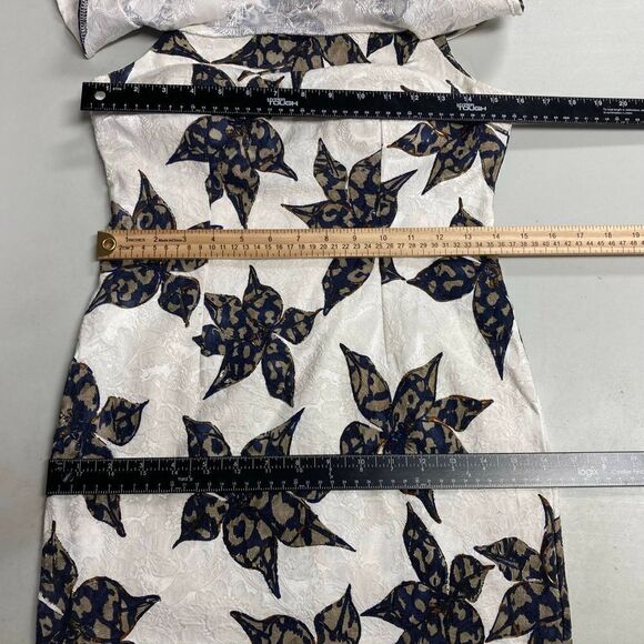 L’ATISTE‎ Women’s Floral Dress Size Small Blue Gold White - Picture 12 of 12